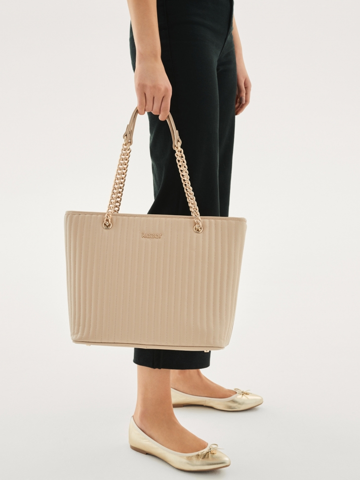 Złote baleriny damskie DENISE