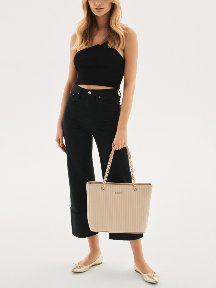 Złote baleriny damskie DENISE