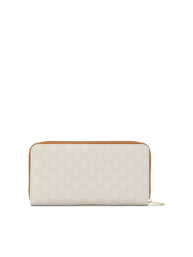 Wzorzysty jasny portfel skórzany ROLETTE