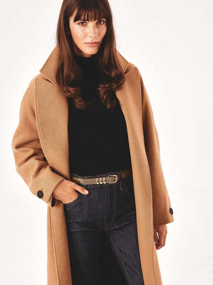 Skórzany wąski pasek w kolorze taupe VITRA