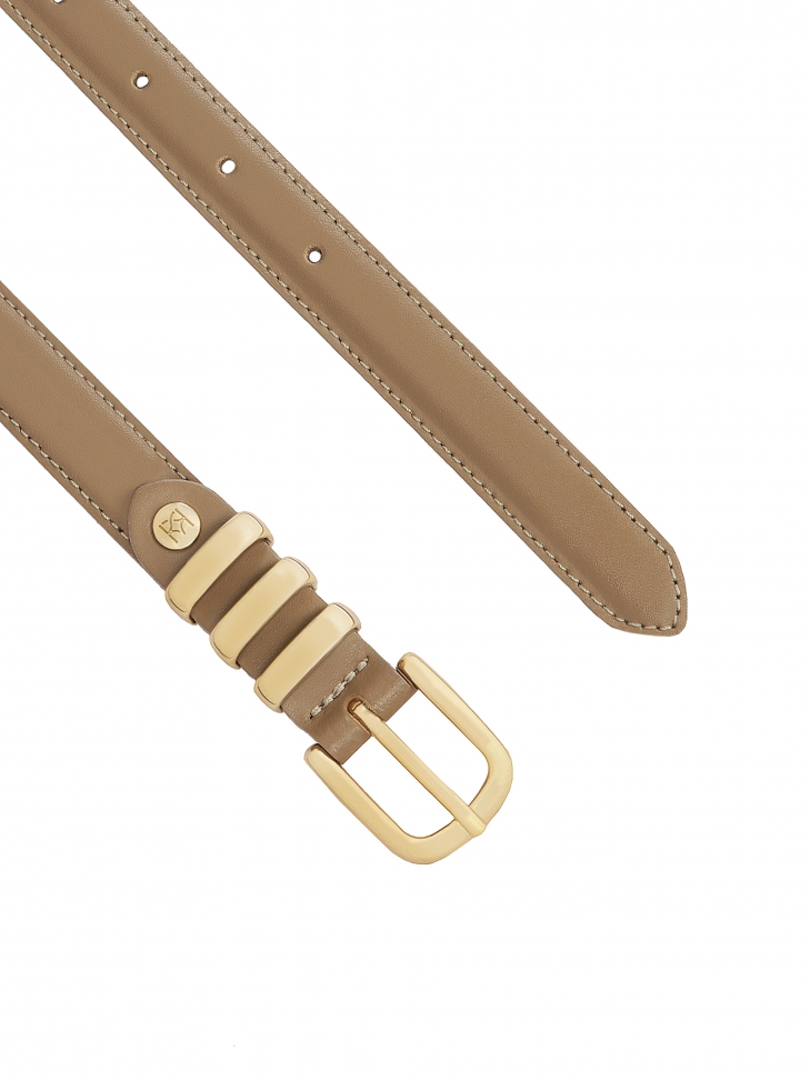 Skórzany wąski pasek w kolorze taupe VITRA