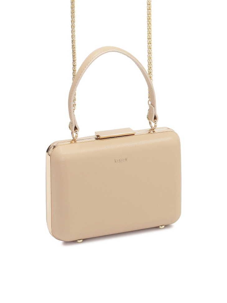 Sztywna torebka puzderko pokryta skórą ISET