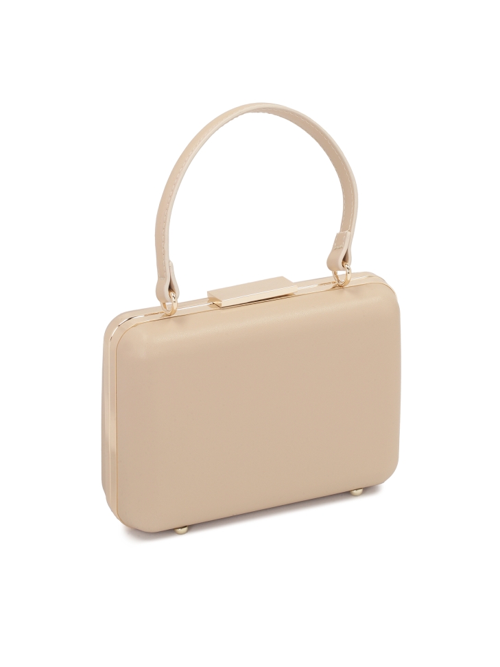 Sztywna torebka puzderko pokryta skórą ISET