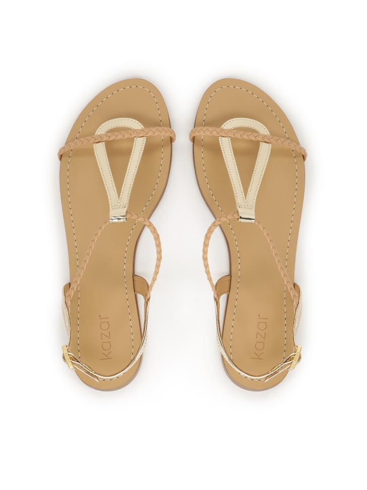 Złote sandały damskie CITRINE