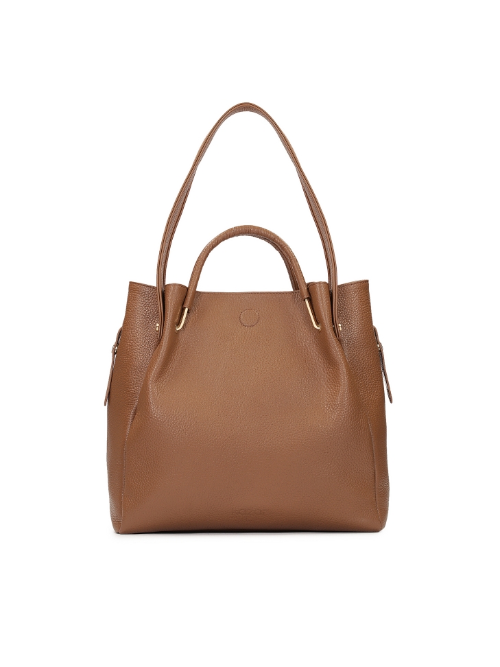 Duża brązowa torebka z oryginalnymi uchwytami  ALEXANDRIA