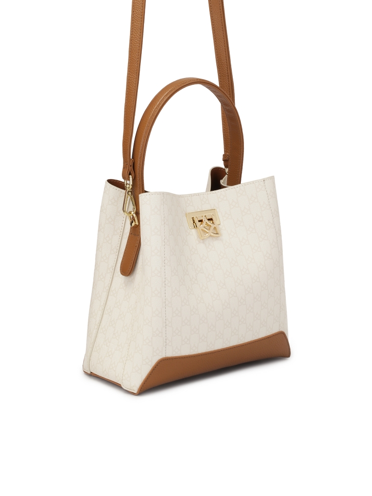 Dwukolorowa torebka zdobiona printem LAURIE