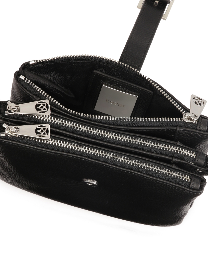 Mała trójkomorowa torebka na pasku DELI