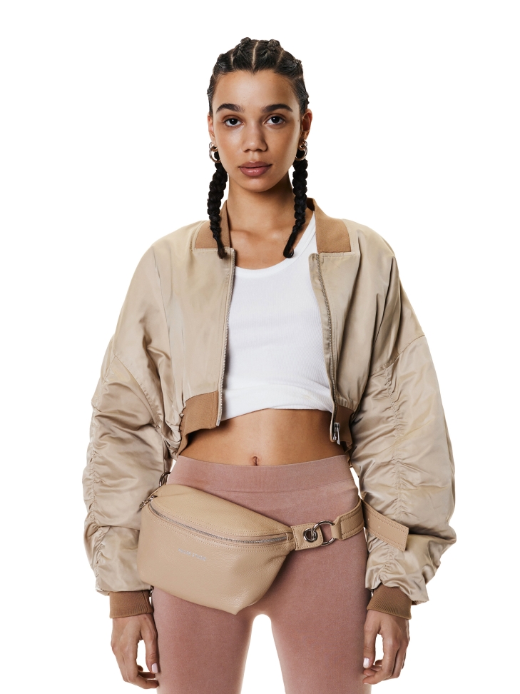 Beżowa nerka ze skóry NOEL