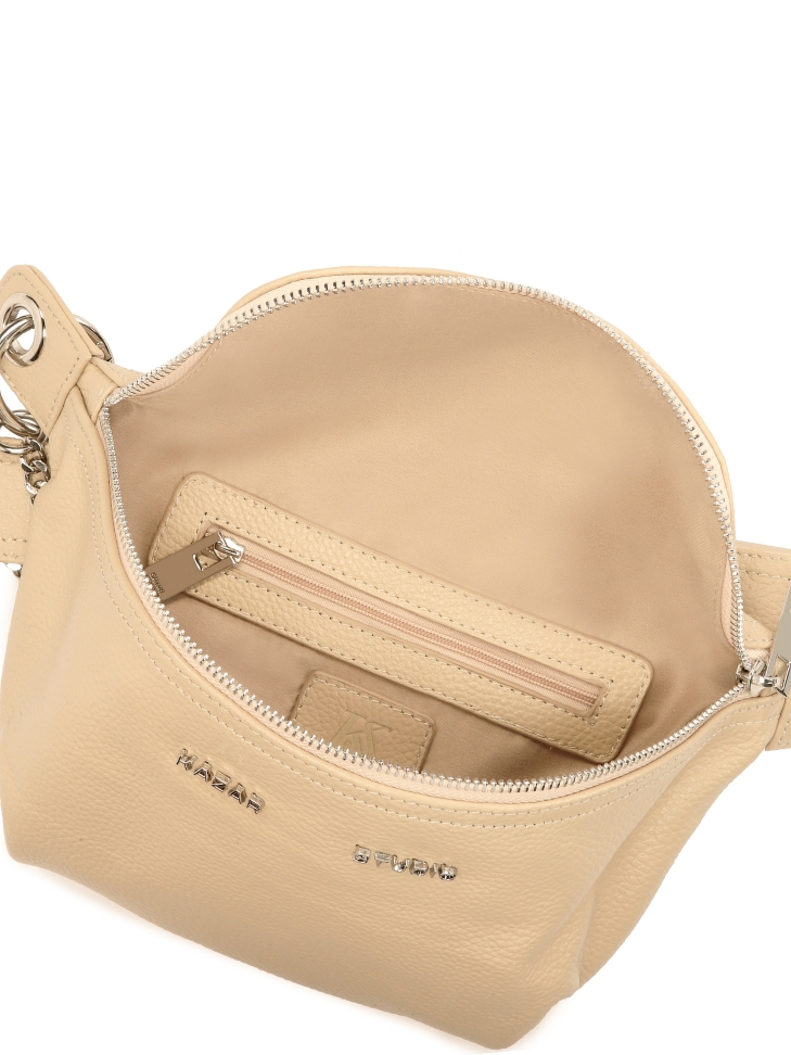 Beżowa nerka ze skóry NOEL