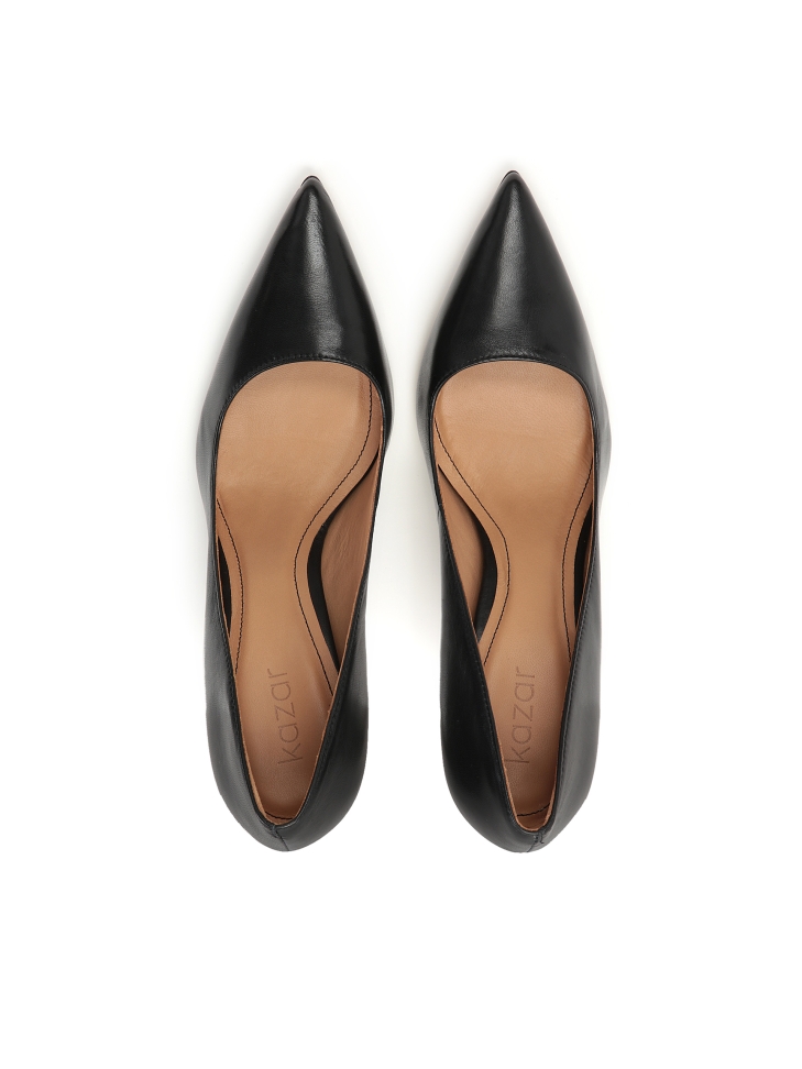 Klasyczne czarne szpilki z licowej skóry NEW LUCIANA