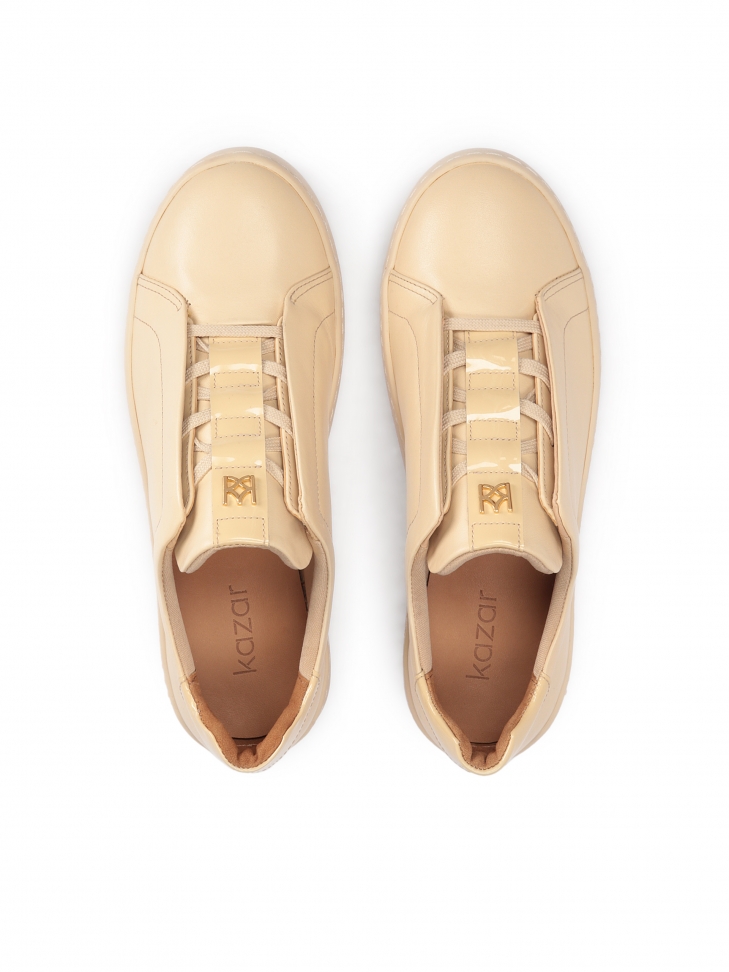 Skórzane sneakersy na prostej podeszwie MALIA