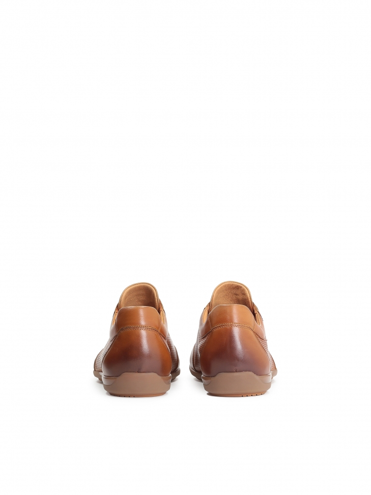 Skórzane casualowe półbuty męskie z perforacją MELLAN