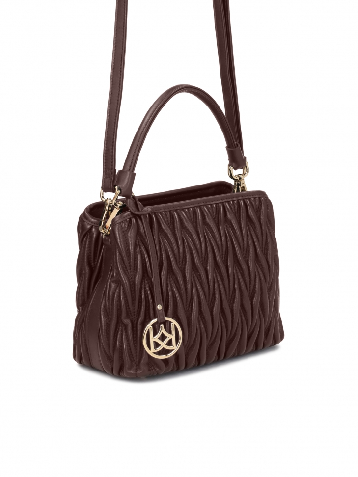 Brązowa torebka z efektownym pikowaniem ALELE