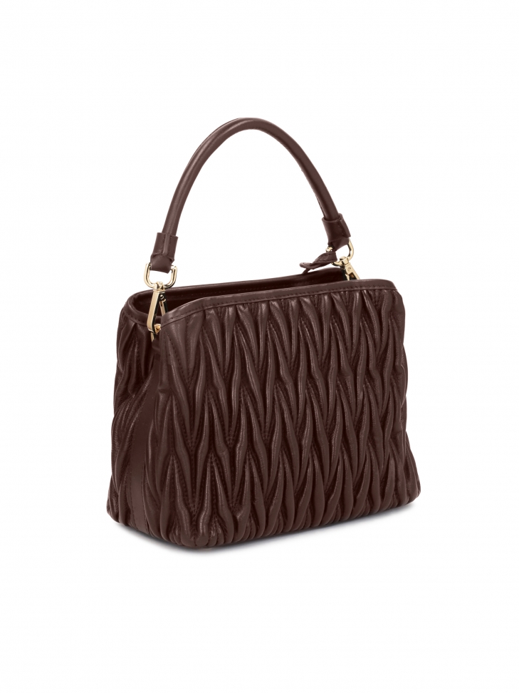 Brązowa torebka z efektownym pikowaniem ALELE