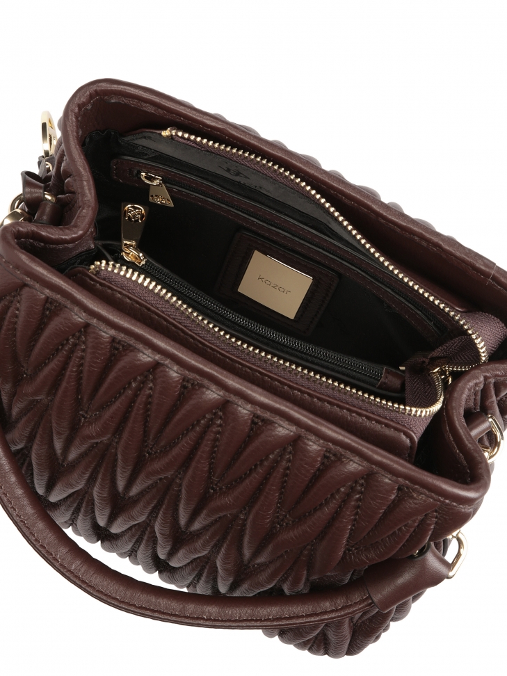 Brązowa torebka z efektownym pikowaniem ALELE