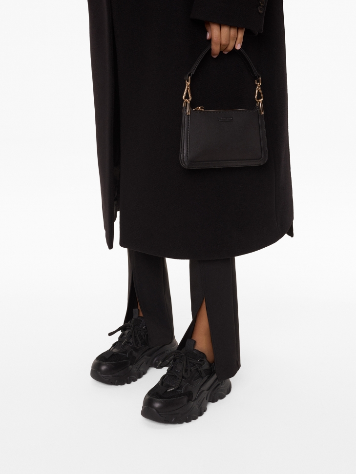 Nowoczesne czarne sneakersy damskie na grubej podeszwie KS IRA