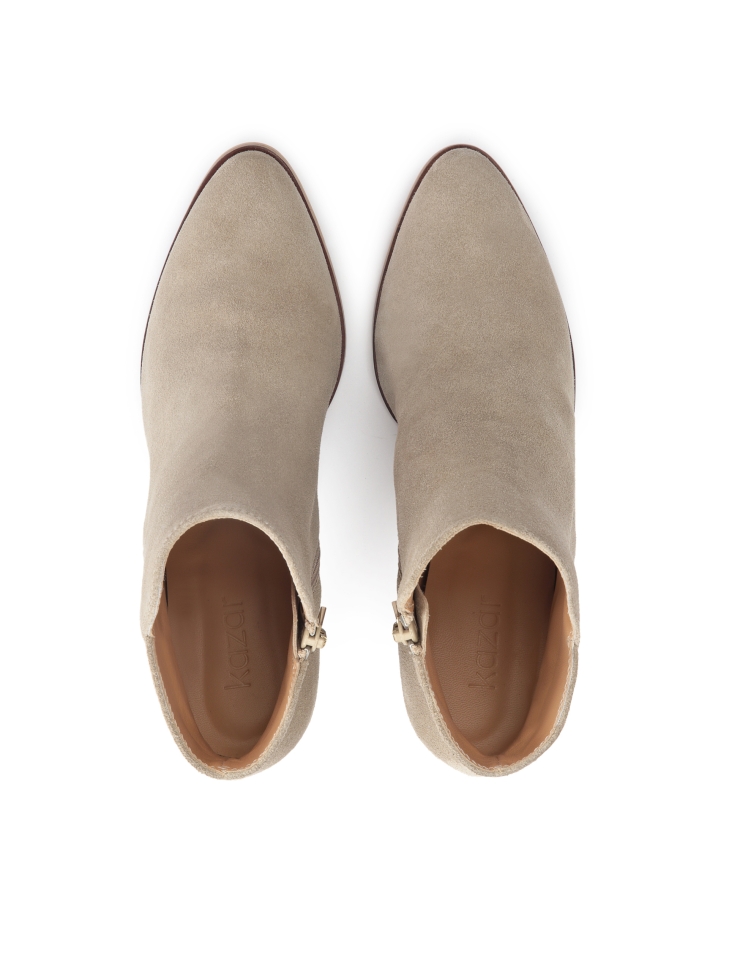 Zamszowe botki na obcasie we wzór drewna PERRIE