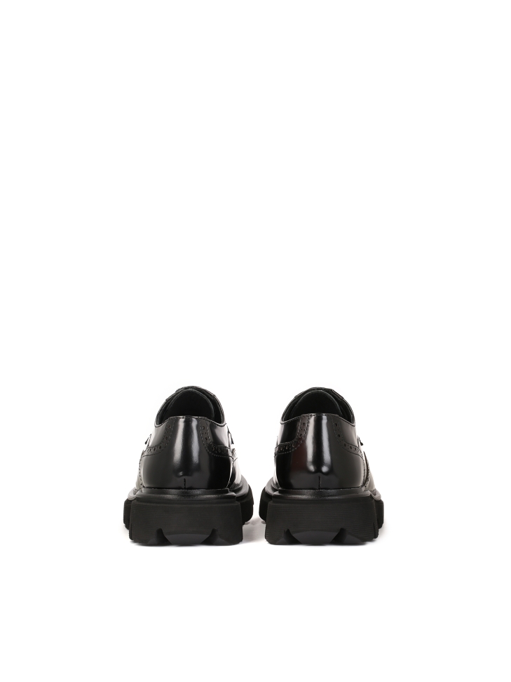 Czarne skórzane półbuty Brogsy GRAYDEN