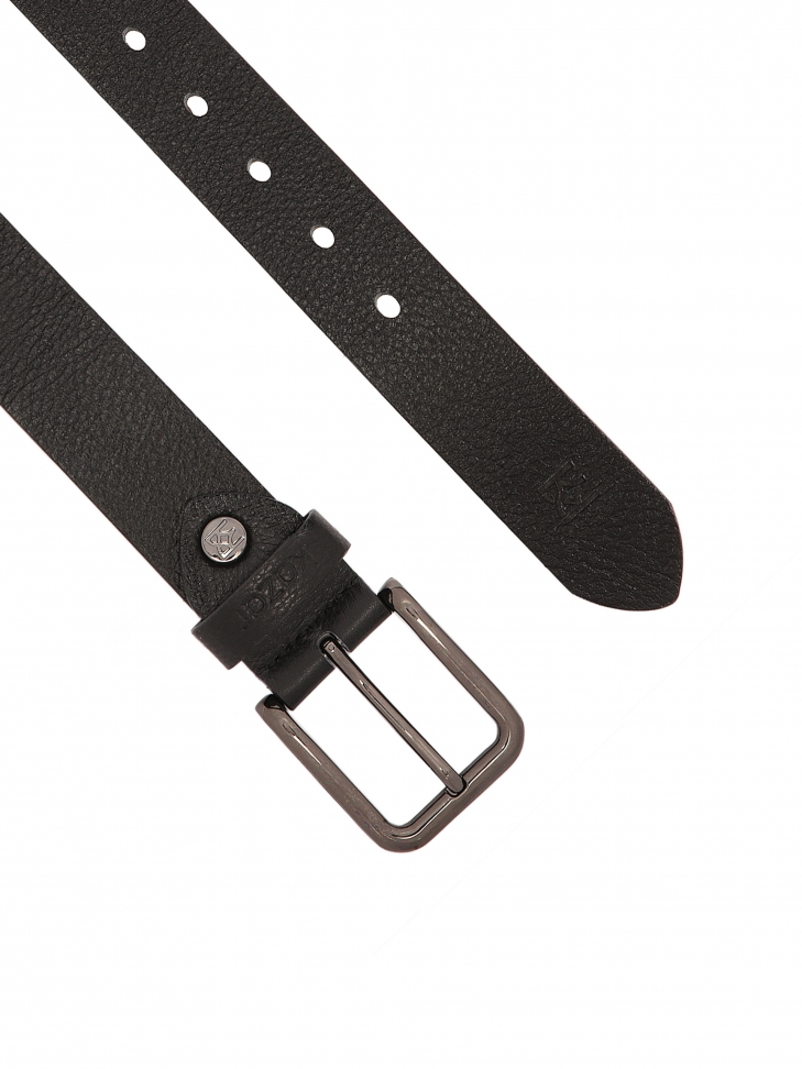 Czarny pasek z groszkowej skóry COSTILLA