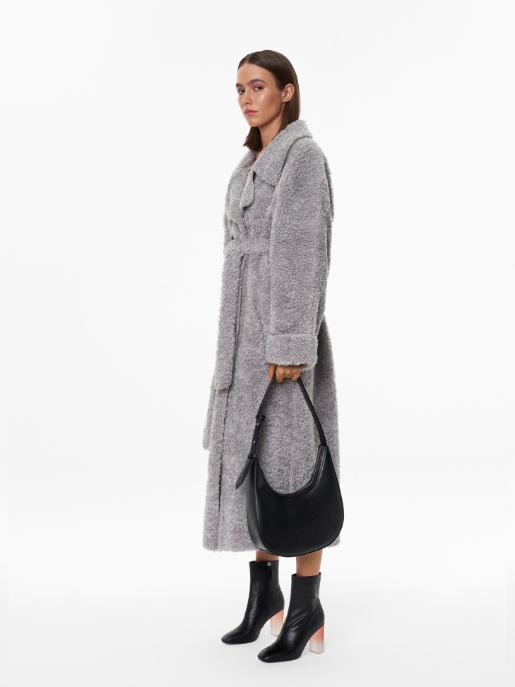 Czarna skórzana torebka na ramię z regulowanym uchwytem KS LARA