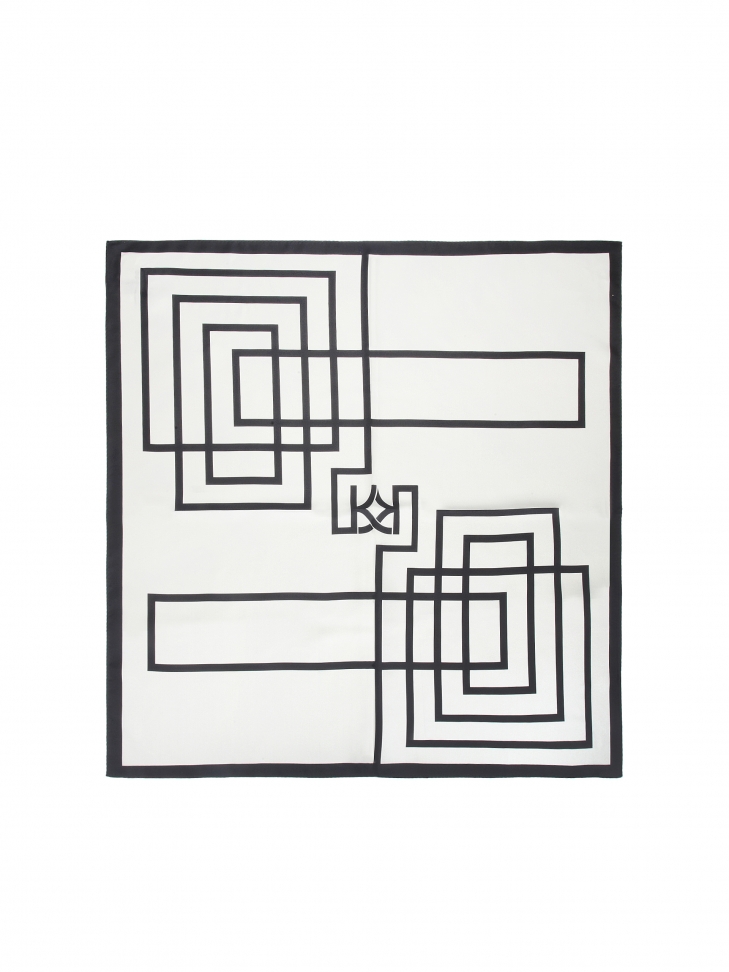 Jedwabna apaszka w geometryczne wzory LEONIA