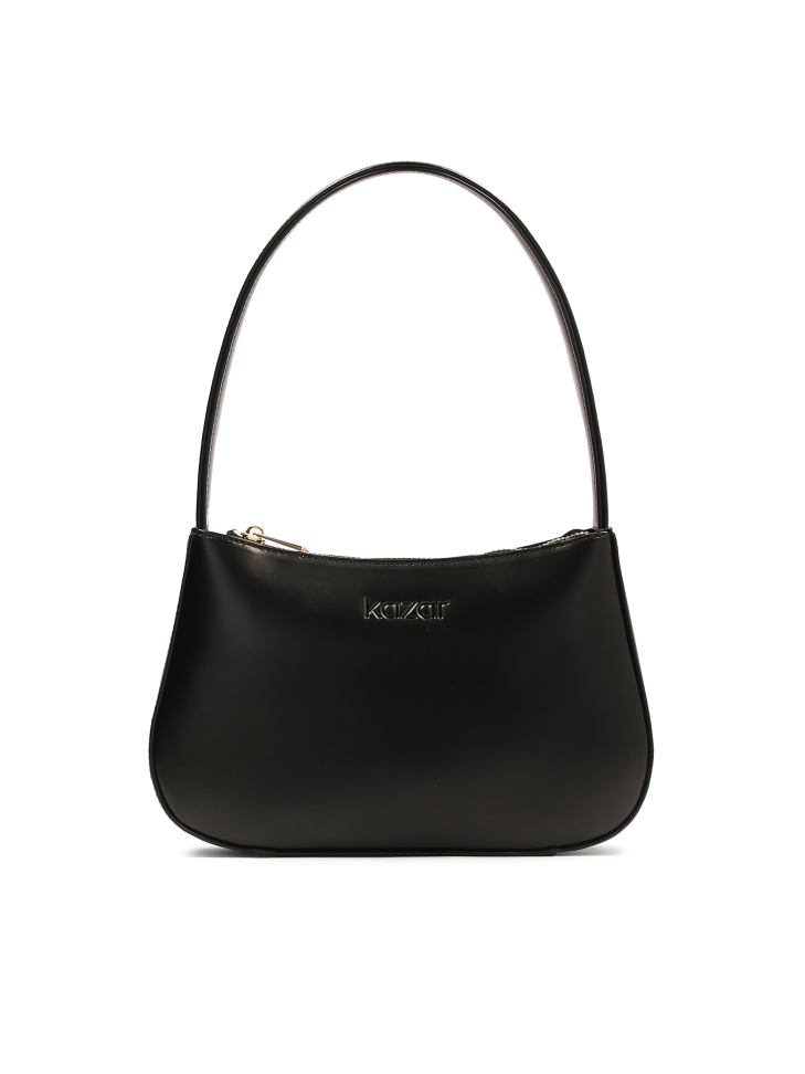 Mała czarna torebka na ramię z licowej skóry TILDA MINI