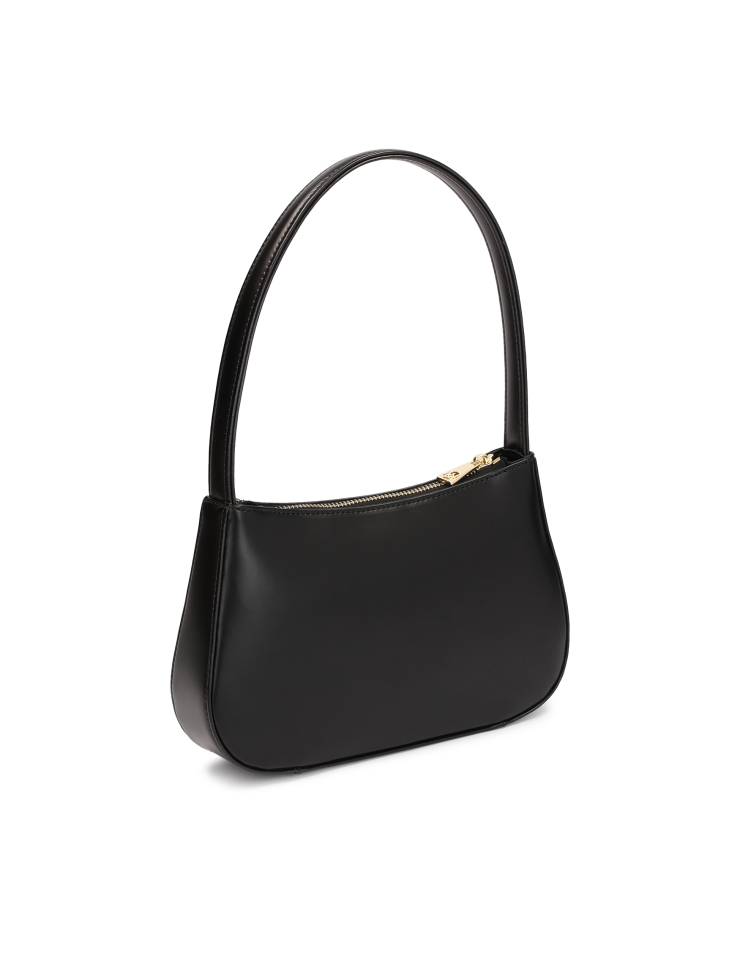 Mała czarna torebka na ramię z licowej skóry TILDA MINI
