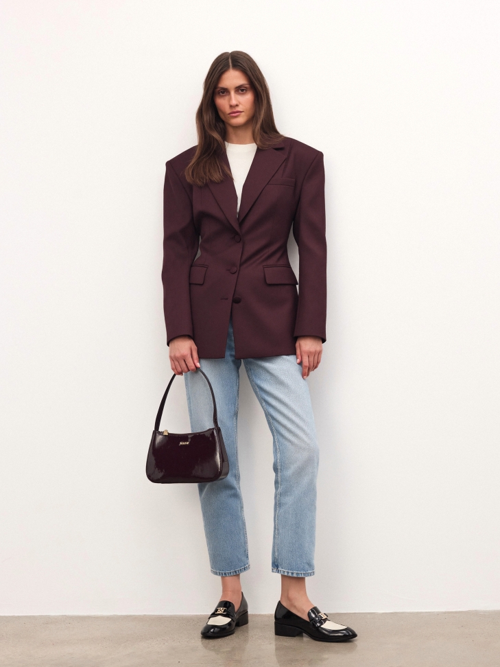 Mała lakierowana torebka w kolorze bordo TILDA MINI