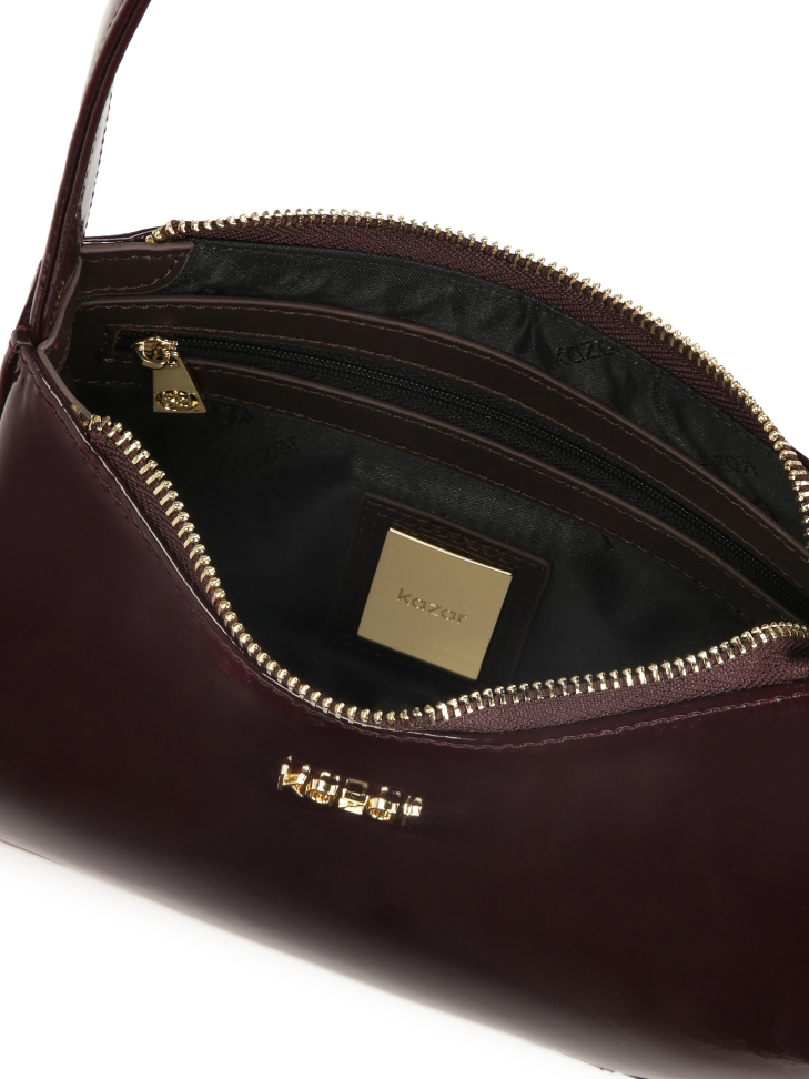 Mała lakierowana torebka w kolorze bordo TILDA MINI