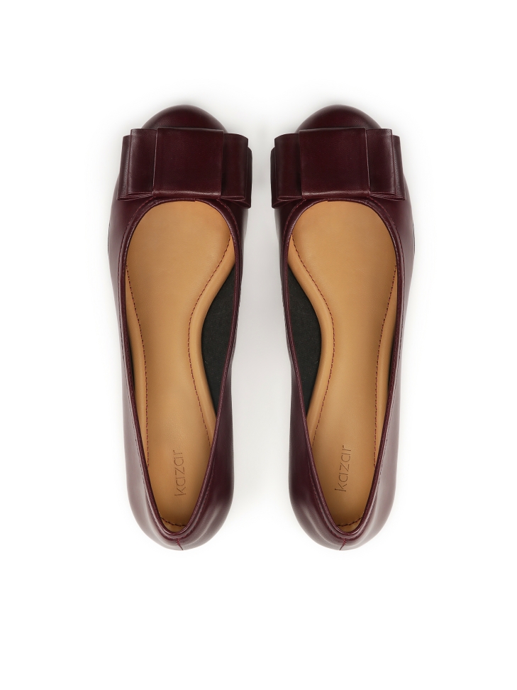 Bordowe baleriny z kokardą SEVILLA