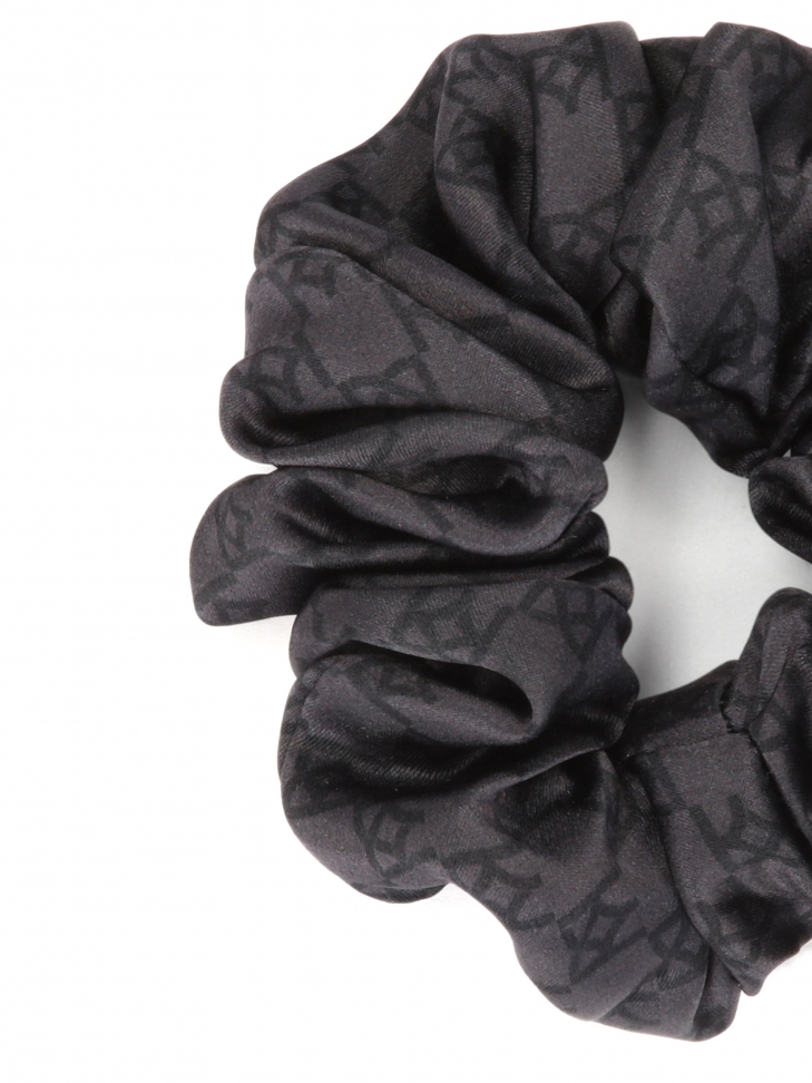 Satynowa czarna gumka do włosów PAPILLON