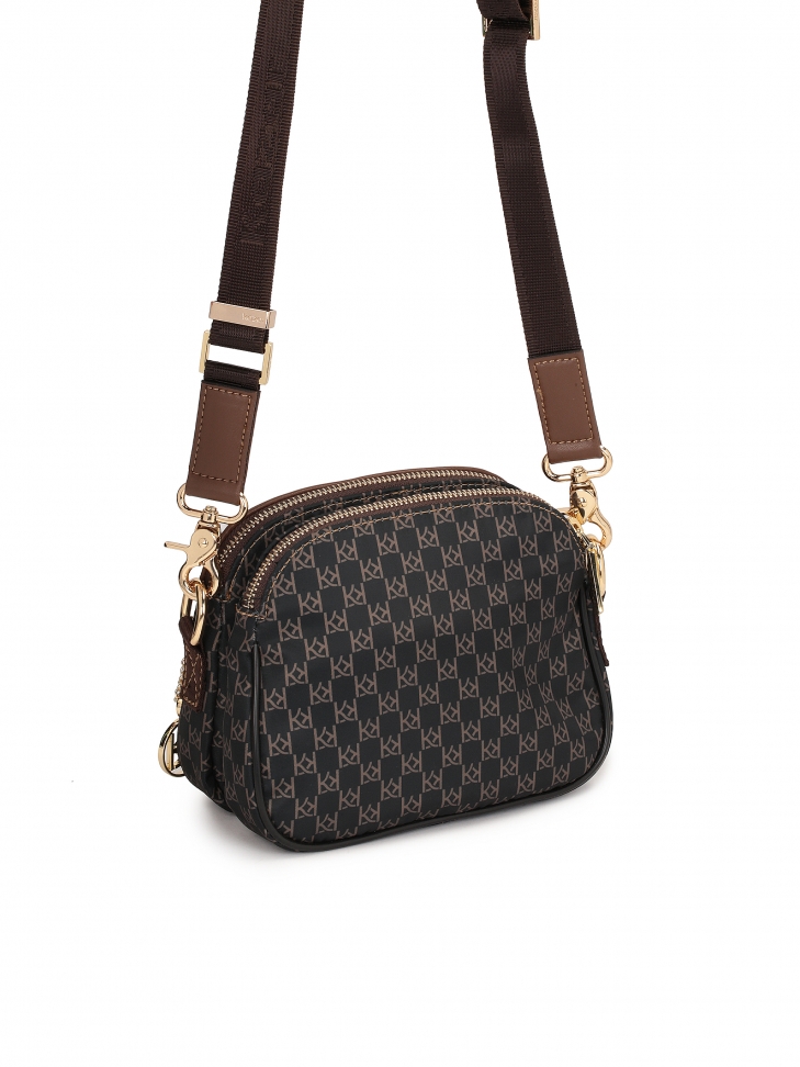 Brązowa miejska torebka z wzorzystej tkaniny NETTI