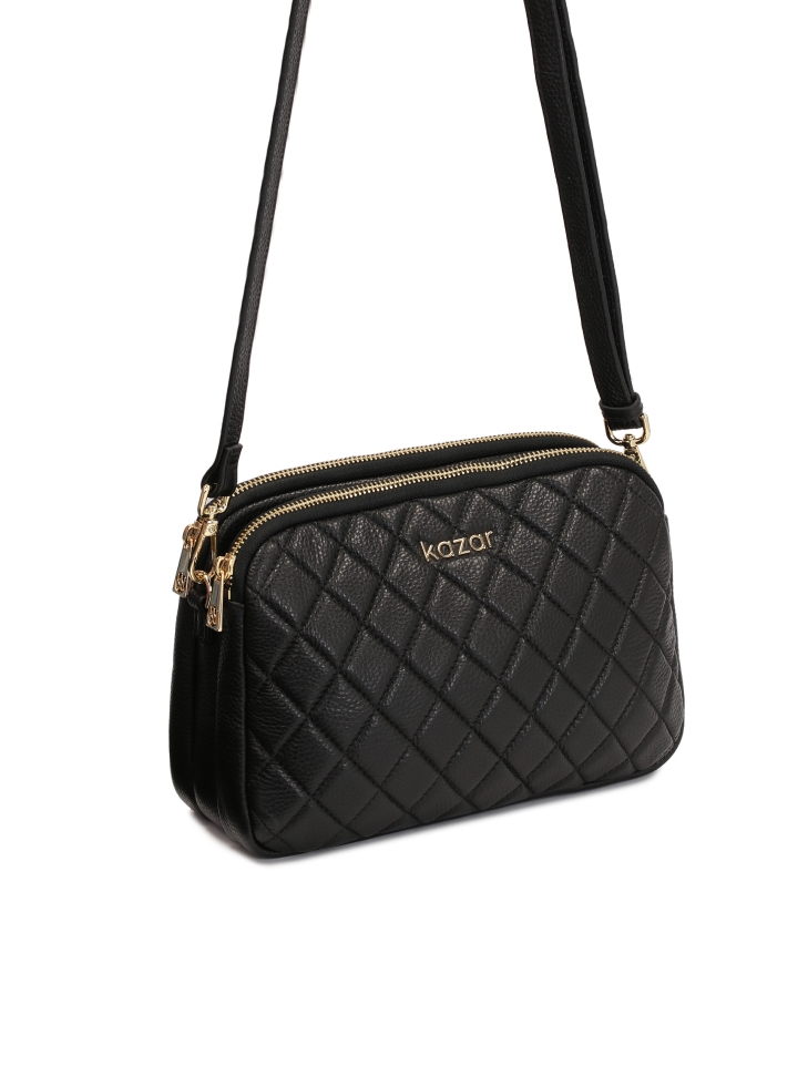 Minimalistyczna pikowana torebka z licowej skóry NEW RITA