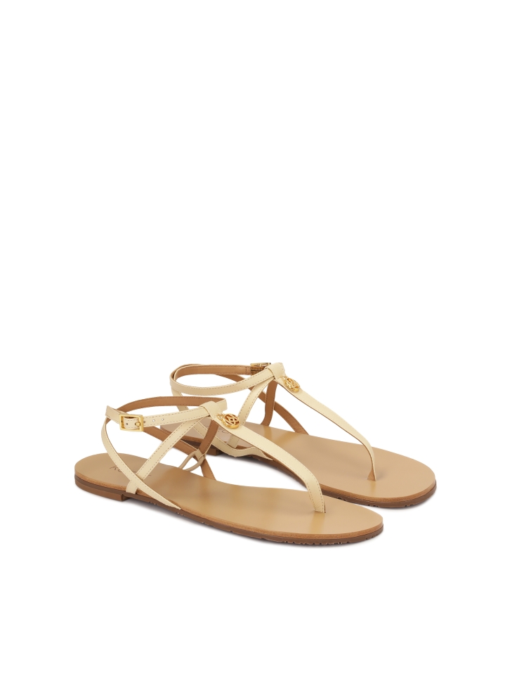 Płaskie sandały typu japonki ze skóry PATRICIA