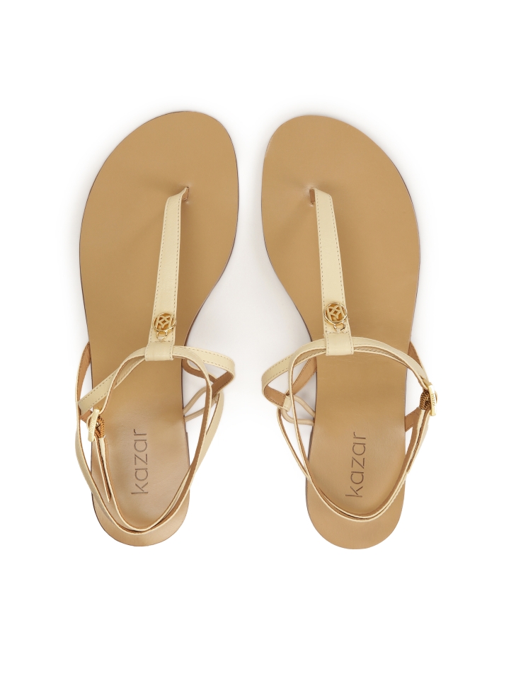 Płaskie sandały typu japonki ze skóry PATRICIA