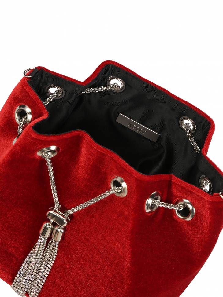 Czerwona torebka z biżuteryjnym zapięciem DANCING
