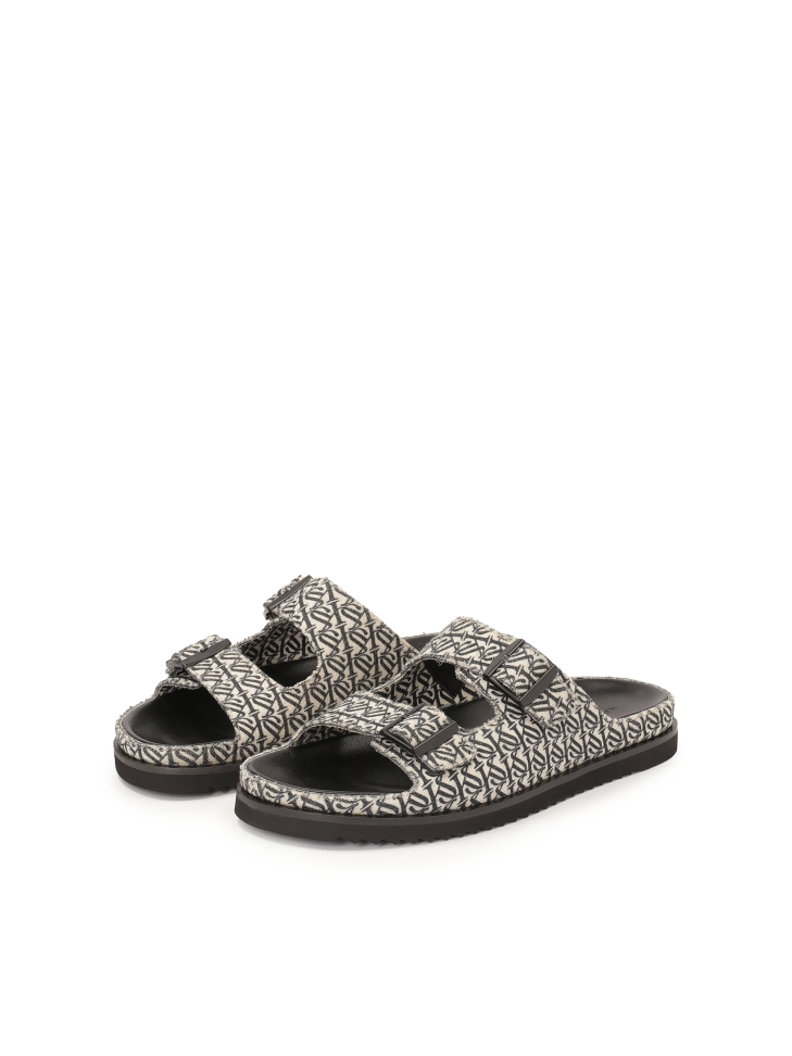 Klapki z tkaniny w logowany wzór KS JEFFERSON