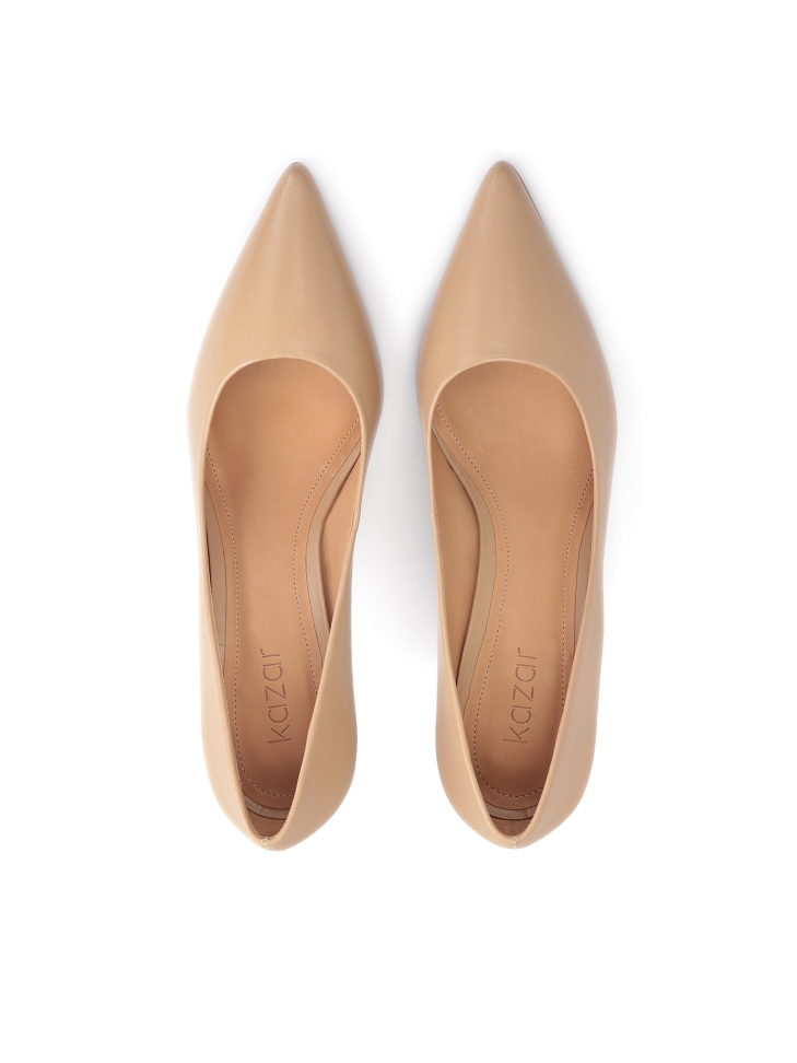 Jasnobrązowe czółenka na smukłym obcasie PERSLEY