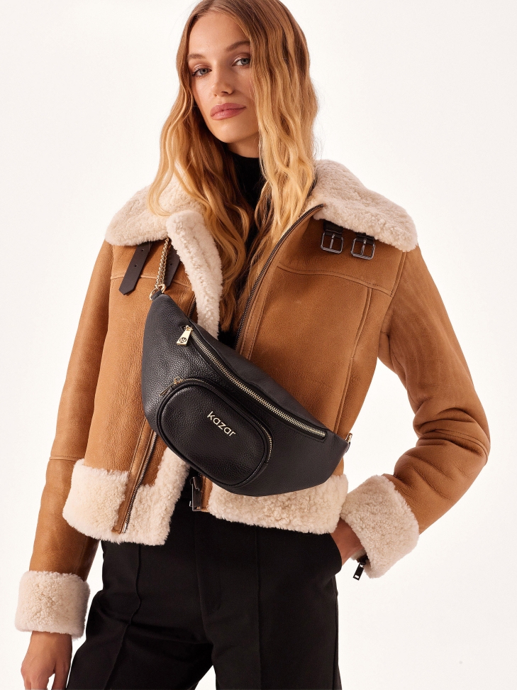 Czarna nerka z kieszonką na przodzie TEIDE