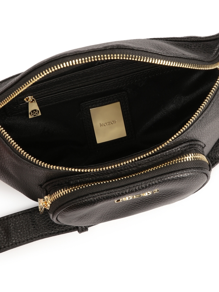 Czarna nerka z kieszonką na przodzie TEIDE