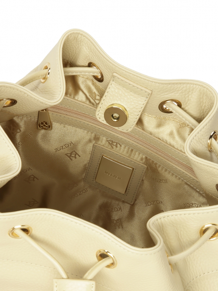 Kremowa torebka worek z dwoma paskami SALI