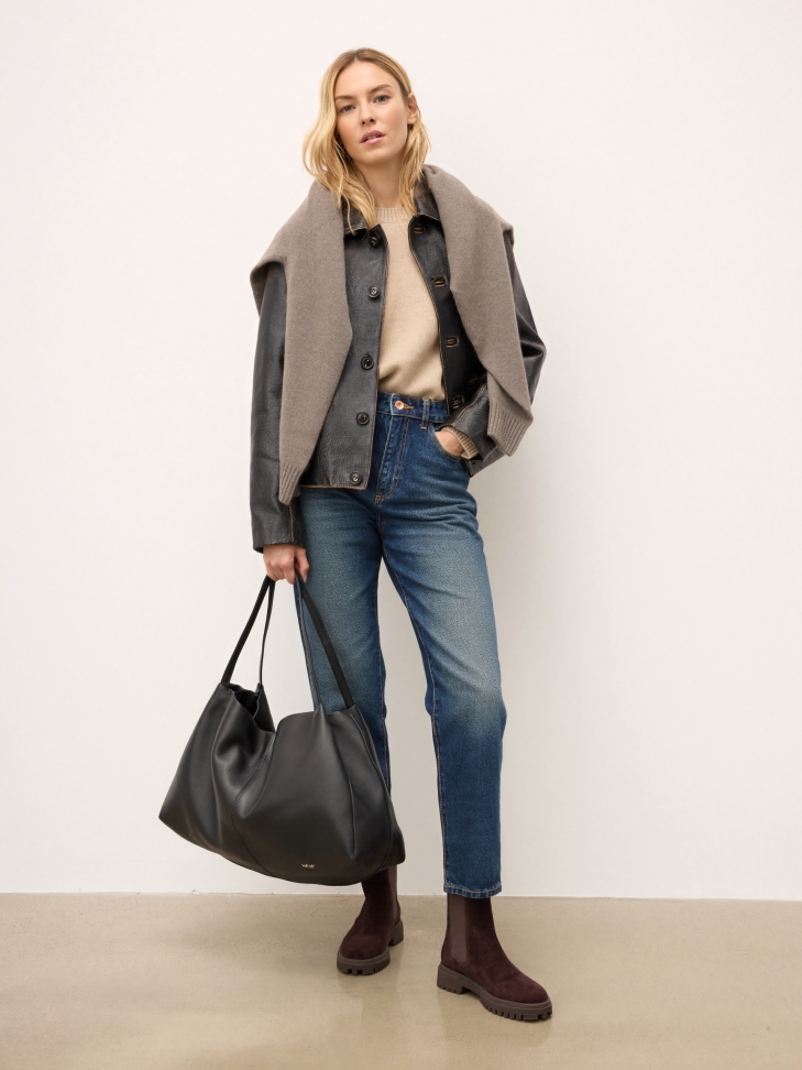 Wsuwane zamszowe botki w kolorze brązowym MAILLE