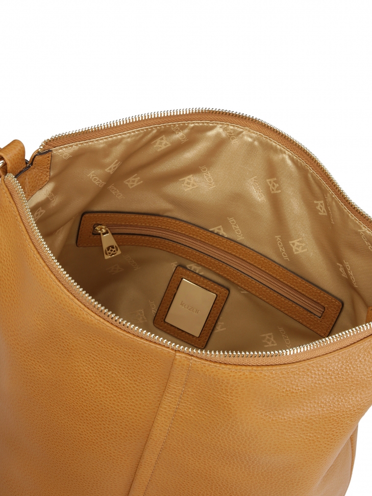 Jasnobrązowa miejska torebka ze skóry BEATRIZ