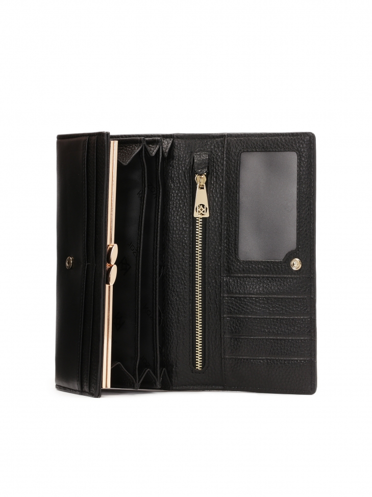 Duży skórzany portfel z finezyjnym pikowaniem JOLENE