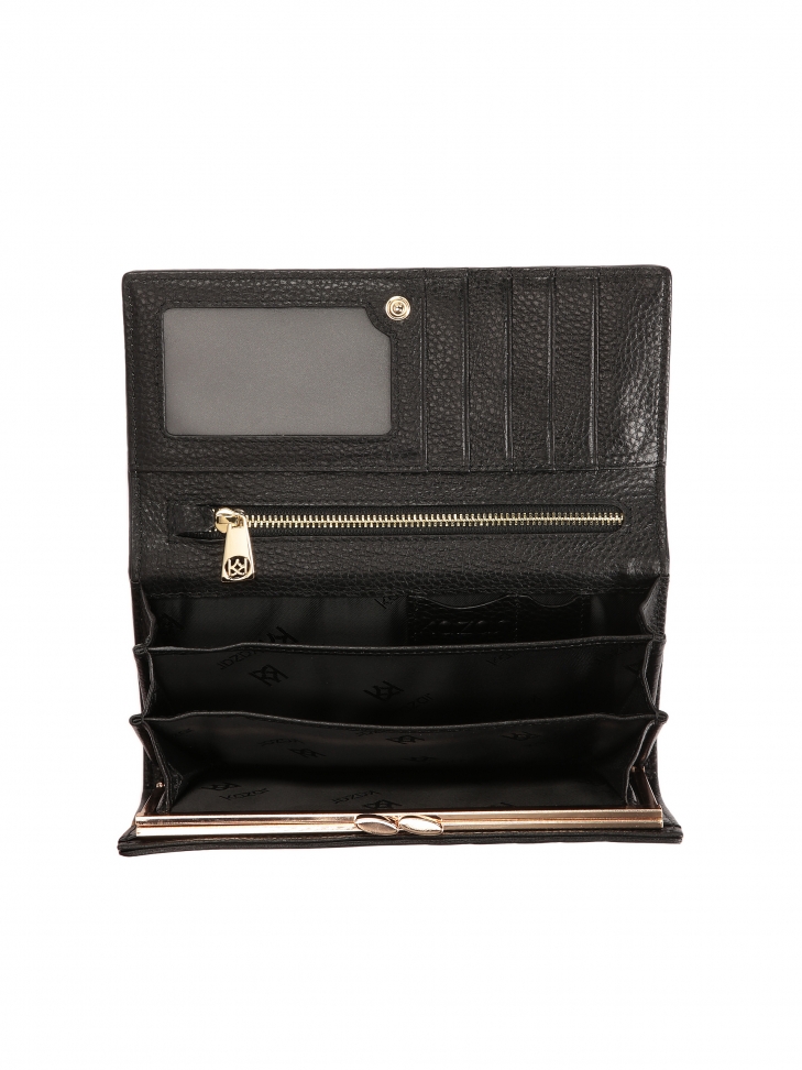 Duży skórzany portfel z finezyjnym pikowaniem JOLENE