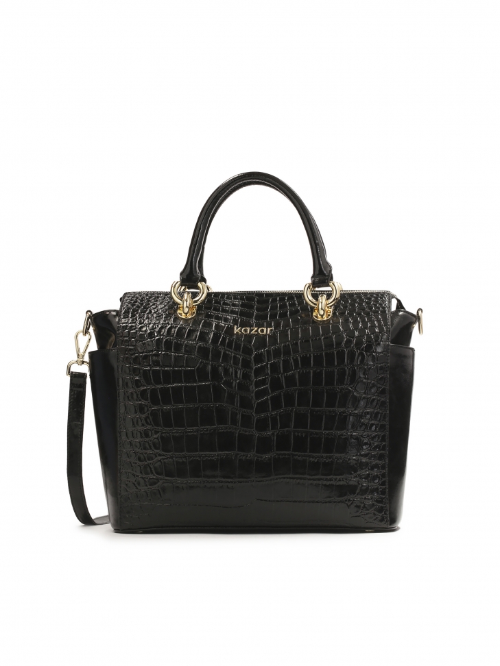 Elegancka skórzana torebka w tłoczony wzór kroko NELLIE L