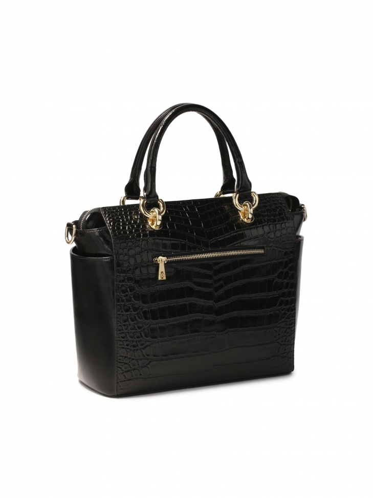 Elegancka skórzana torebka w tłoczony wzór kroko NELLIE L