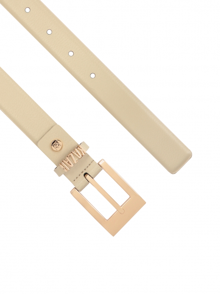 Beżowy pasek z sygnowaną szlufką  SALLE