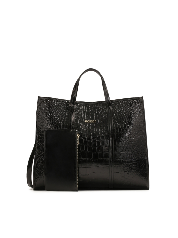 Duża skórzana torebka w egzotyczny wzór CASIA