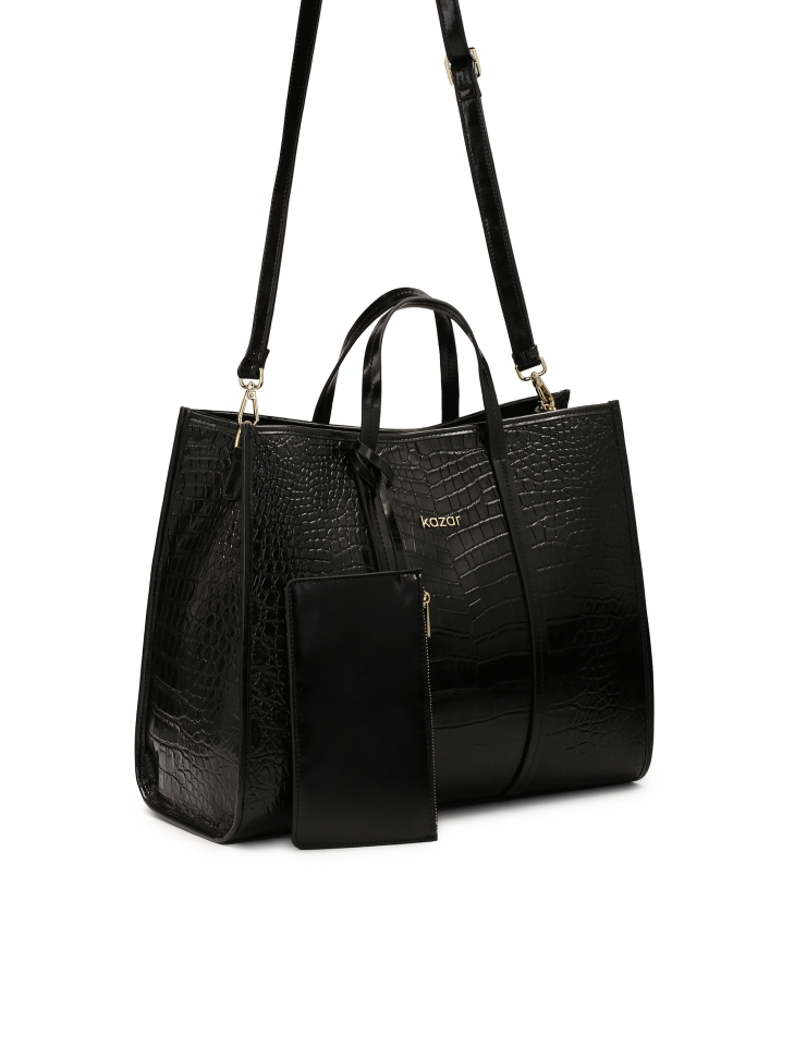 Duża skórzana torebka w egzotyczny wzór CASIA